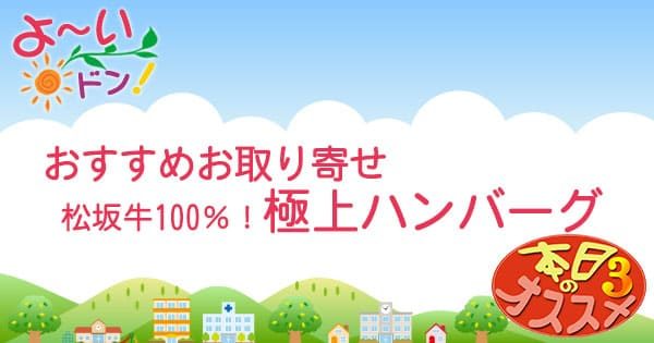 よ～いドン おすすめ3 お取り寄せ 通販 手土産 ハンバーグ