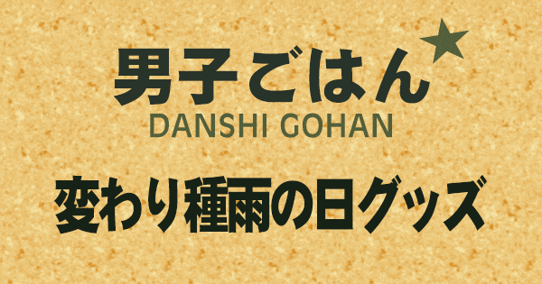 男子ごはん 変わり種 雨の日グッズ